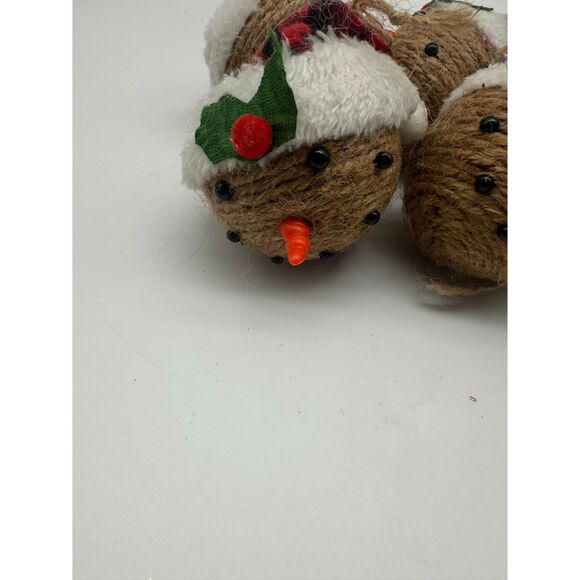 six rustic, shatterproof snowman ornaments, - Picture 2 of 2